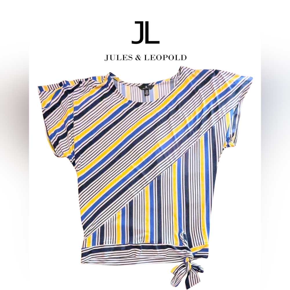 Jules & Leopold Striped Blue and Yellow Blouse